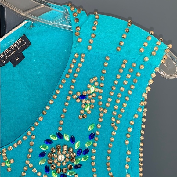 Antik Batik Sauvat Silk Beaded jeweled lose Dress - Picture 7 of 11